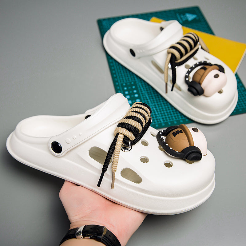 Men's DIY Headphone Dog Set Clogs: Unique Styling, Fun Underfoot