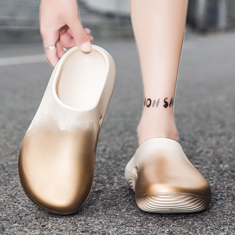 DIY shoe flower earphones dog shoes men's non-slip clogs beach beach slip-on design