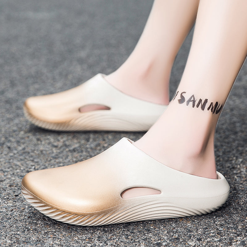 DIY shoe flower earphones dog shoes men's non-slip clogs beach beach slip-on design