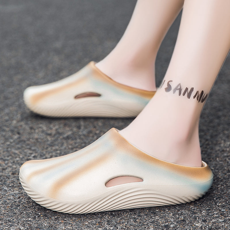 DIY shoe flower earphones dog shoes men's non-slip clogs beach beach slip-on design