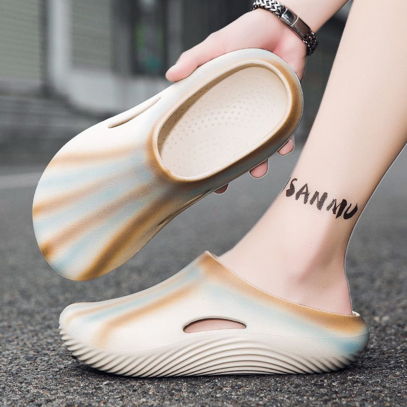 DIY shoe flower earphones dog shoes men's non-slip clogs beach beach slip-on design