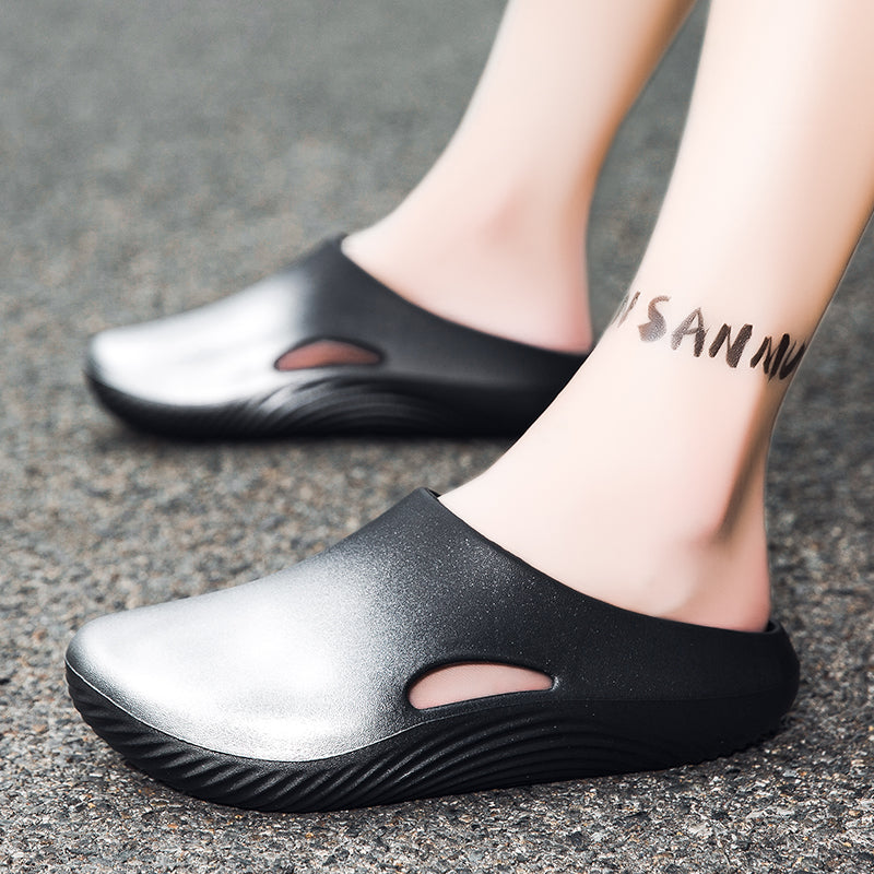 DIY shoe flower earphones dog shoes men's non-slip clogs beach beach slip-on design