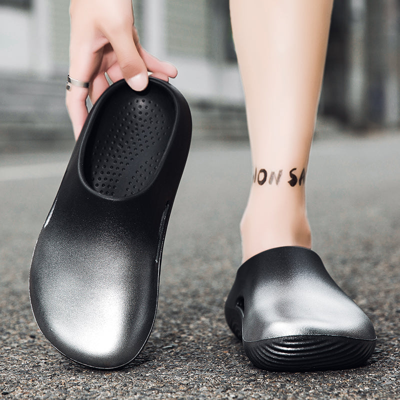 DIY shoe flower earphones dog shoes men's non-slip clogs beach beach slip-on design