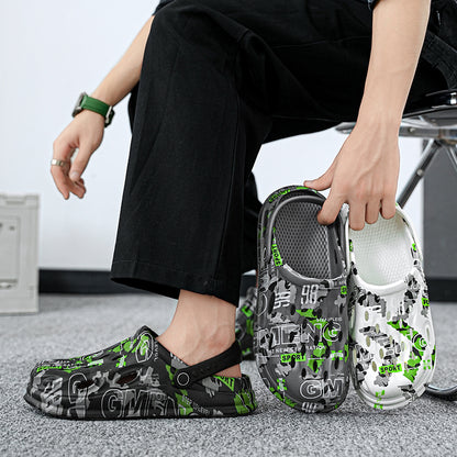 Men's Camouflage Clogs, featuring a trendy printed design, are breathable with hollow - outs. The slip - on style is super convenient, making them essential for casual outings or home use.