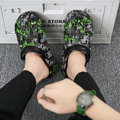 Men's Camouflage Clogs, featuring a trendy printed design, are breathable with hollow - outs. The slip - on style is super convenient, making them essential for casual outings or home use.