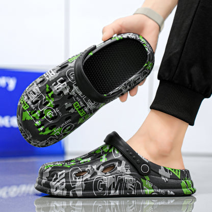 Men's Camouflage Clogs, featuring a trendy printed design, are breathable with hollow - outs. The slip - on style is super convenient, making them essential for casual outings or home use.