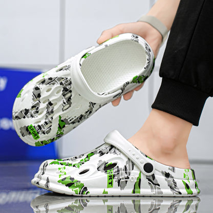 Men's Camouflage Clogs, featuring a trendy printed design, are breathable with hollow - outs. The slip - on style is super convenient, making them essential for casual outings or home use.