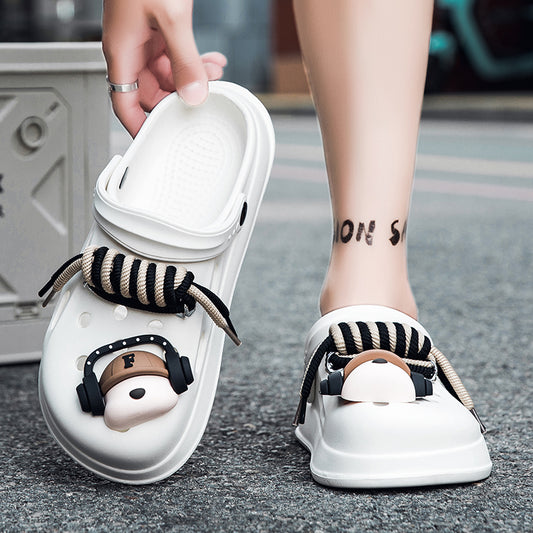 Men's DIY Headphone Dog Set Clogs: Unique Styling, Fun Underfoot