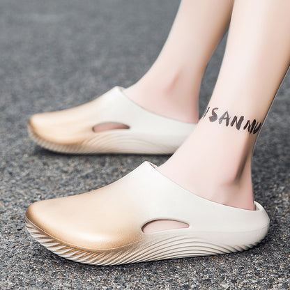 DIY shoe flower earphones dog shoes men's non-slip clogs beach beach slip-on design