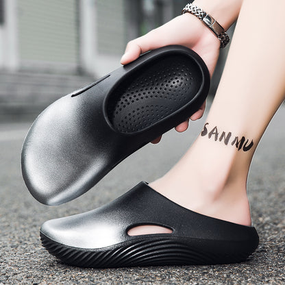 DIY shoe flower earphones dog shoes men's non-slip clogs beach beach slip-on design