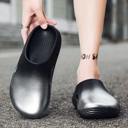 DIY shoe flower earphones dog shoes men's non-slip clogs beach beach slip-on design